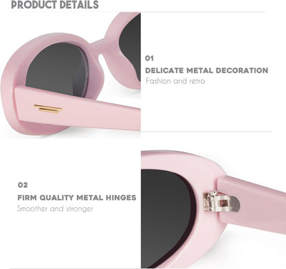 Retro Tiny Oval Sunglasses for Women with Small Face Narrow Style MS52360