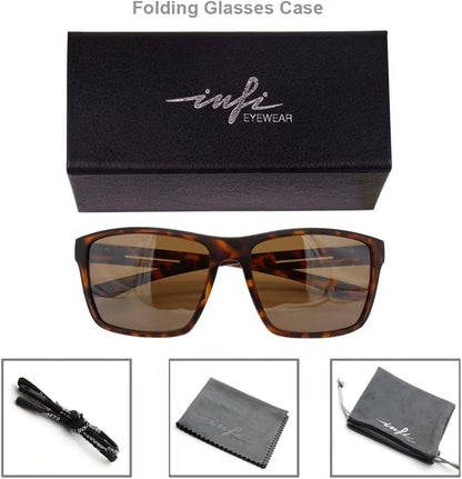Fishing Polarized Sunglasses for Men Driving Running Golf Sports Glasses Square UV Protection Designer Style Unisex
