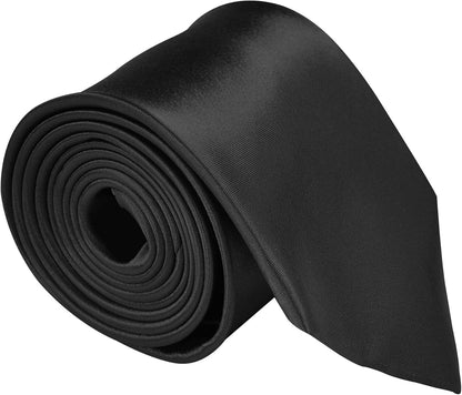 Silk Ties for Men 3.5 Inch Mens Ties Silk Black Ties for Men Satin Tie Solid Color Ties for Men
