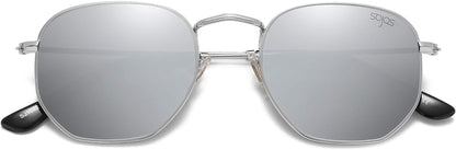 Square Polarized Sunglasses for Women Men Small Hexagonal Polygon Mirrored Lens SJ1072