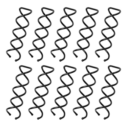 Spiral Twist Hair Pins (10-Pack) – Durable Non-Scratch Corkscrew Design for Effortless Bun Hairstyles – (Black)