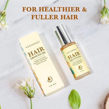Biotin, Castor & Rosemary Oil for Hair Growth for Women, Hair Loss Treatments for Dry Damaged Hair and Growth, Serum for Thicker Longer Fuller Healthier Hair, All Natural Vitamin Rich Treatment