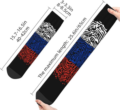 Russian Dna Russia Flag Crew Socks Summer Moisture Wicking Athletic Socks for Mens and Womens