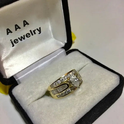 Fashion and Brilliant Women'S Ring Horse Eye Double Row Diamond Ring Romantic Wedding Engagement Ring Valentine'S Day Anniversary Gift Jewelry