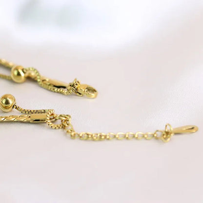 Women's Chain Bracelets 18K Gold Plated Stainless Steel Classic Heart Double Layer Tennis Bracelet Adjustable Bangle for Women