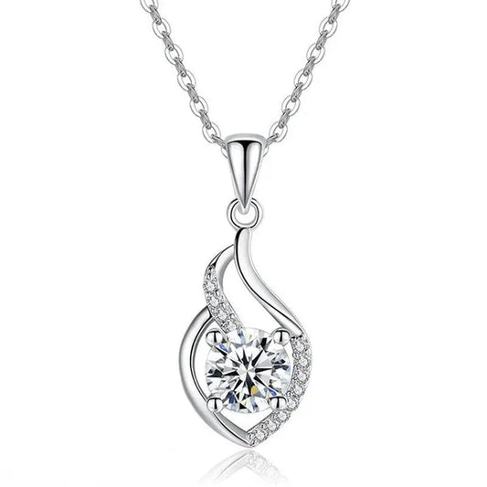 Exquisite Zircon Pendant Necklace for Women Bridal Wedding Jewelry Fashion Clavicle Necklace