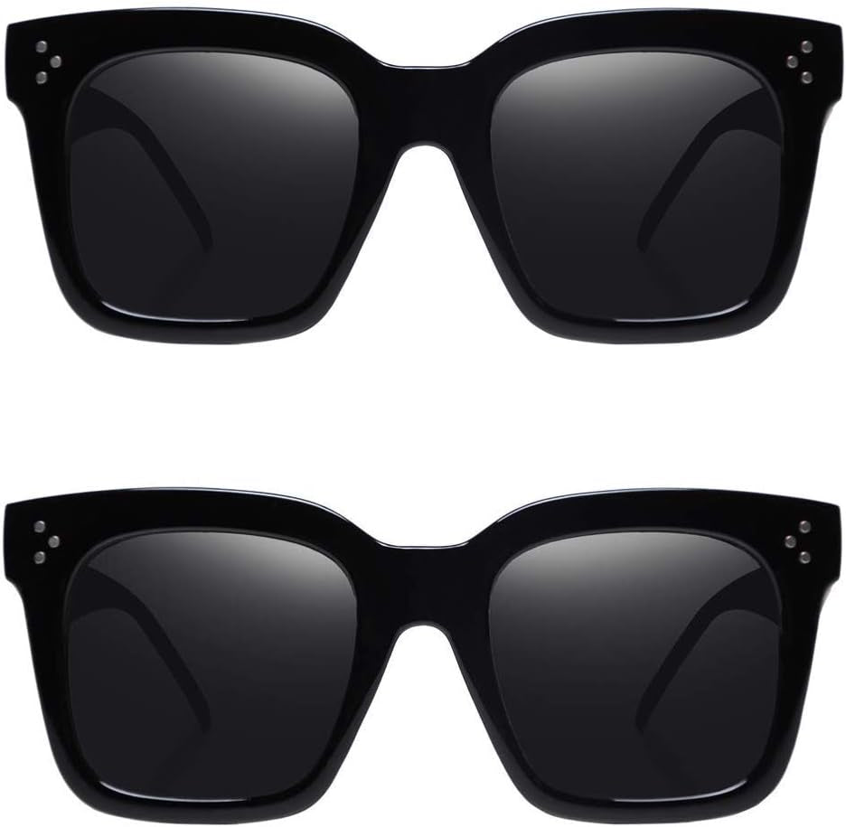 Vintage Women Oversized Sunglasses Designer Luxury Square Sun Glasses UV400 Protection Flat Lens