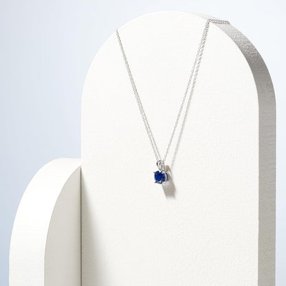 Sterling Silver round Cut Birthstone Pendant Necklace 18" (Previously Amazon Collection)