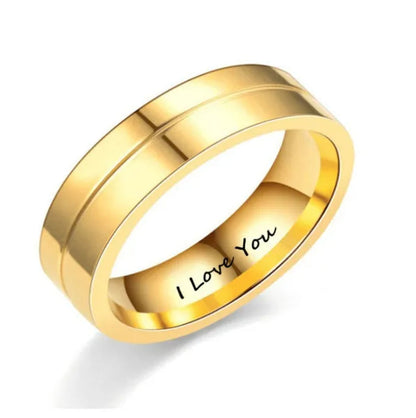 1PC Titanium Steel Love Rings Gold Plated Rings Charming Men Women Wedding Bands