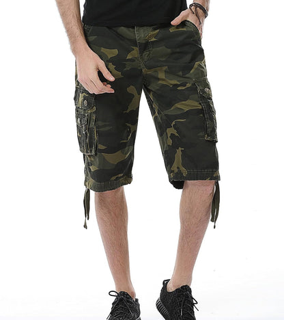 Mens Cargo Shorts Cotton Relaxed Fit Camouflage Camo Cargo Short