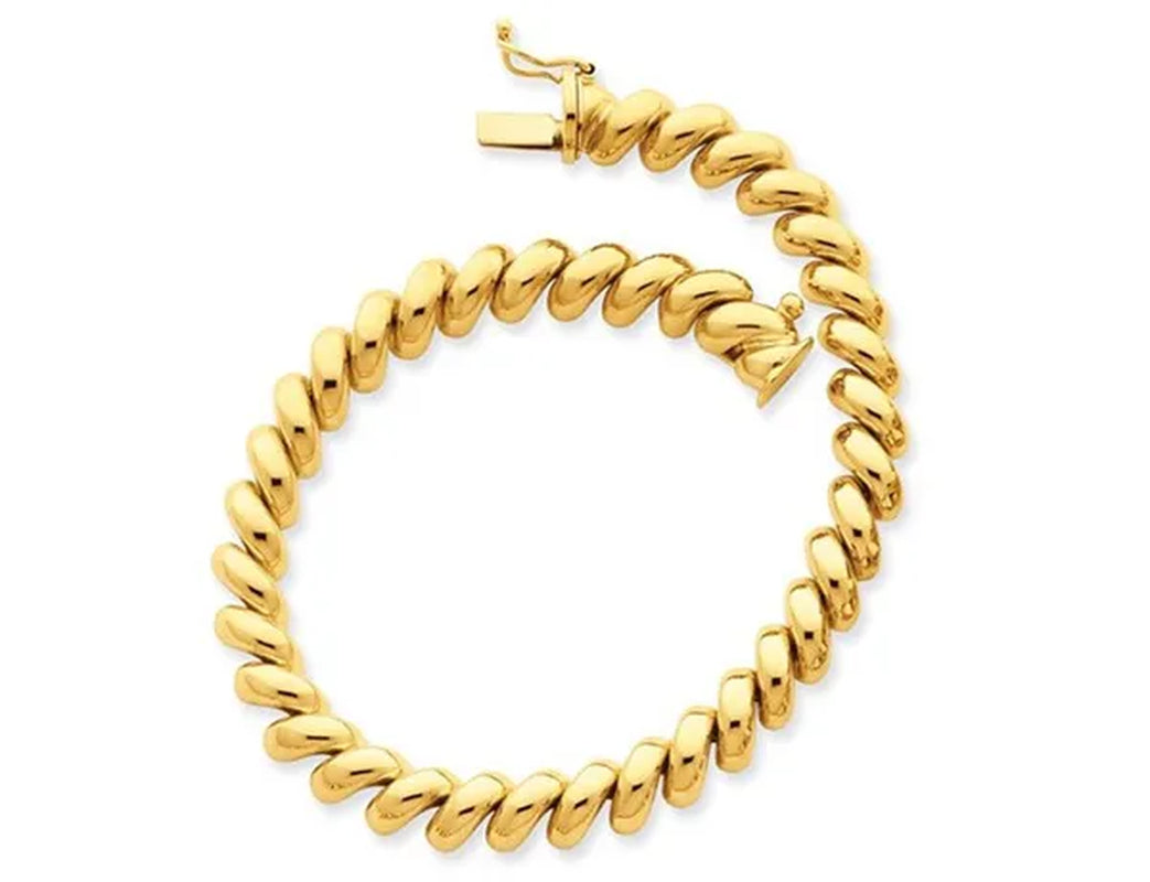 14K Yellow Gold Polished San Marco Bracelet (7.00 Inches)