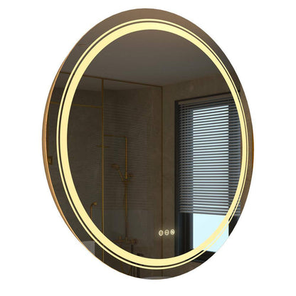 32 In. W X 32 In. H Large round Frameless Defog Dual Front LED Backlit Wall Mounted Bathroom Vanity Mirror Super Bright