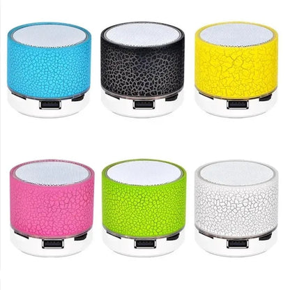 Mini Portable Bluetooth Wireless Speakers Car Audio Dazzling Crack LED Lights