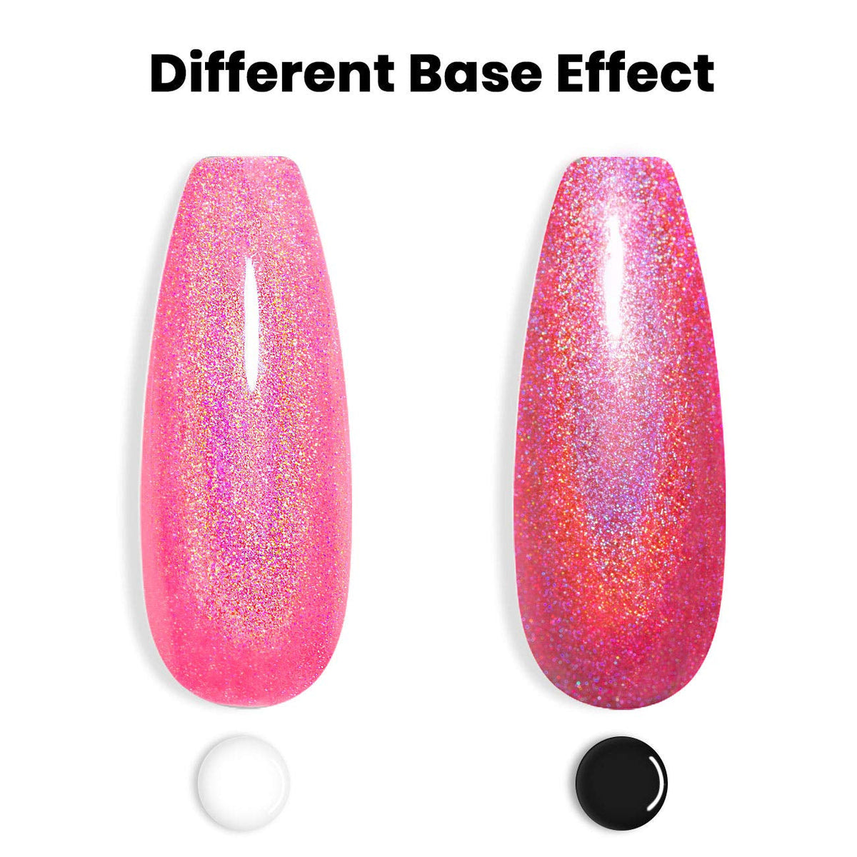 Holographic Nail Polish Neon Hot Pink Gel 7.5ML Gorgeous Glossy Hologram Curing Required Art Manicure Salon DIY at Home