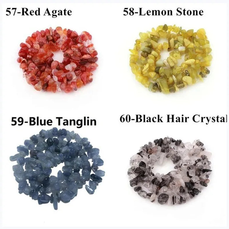 5-8MM natural stone irregular shape free-form chip beads tiger eye amethyst turquoise white crystal red coral Lapis lazuli used for jewelry making DIY bracelet 30"