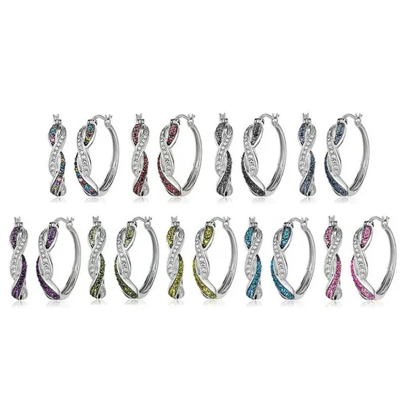Fashionable new style 925 silver needle zircon earrings trendy color earrings simple and creative inlaid zircon earrings