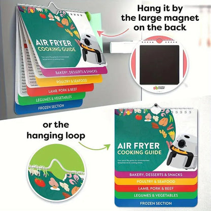 Air Fryer Cheat Sheet Magnets - Ultimate Accessories for Cooking Enthusiasts - Easy-to-Use Cooking Times Chart, Conversion Guide, Measurement Conversions, and More!