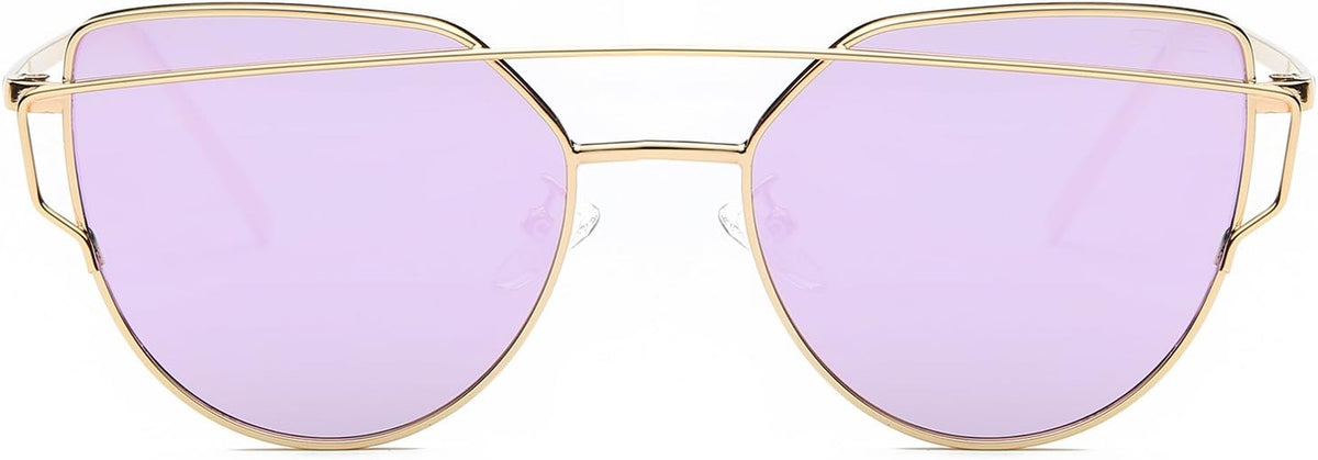 Cat Eye Sunglasses for Women Fashion Designer Style Mirrored Lenses