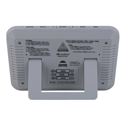 Digital White Wall Clock with Temperature and Countdown Timer
