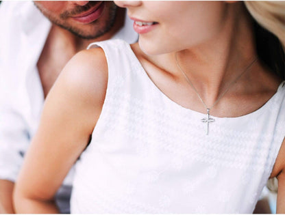 925 Sterling Silver Cross Necklace for Women Infinity Necklace 14K Rose Gold Plated Necklaces for Easter or Holiday