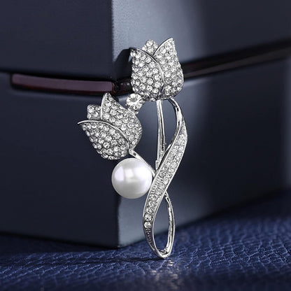 Flower Brooches Pins ，For Women Bouquets Costume Jewelry Gifts Golden