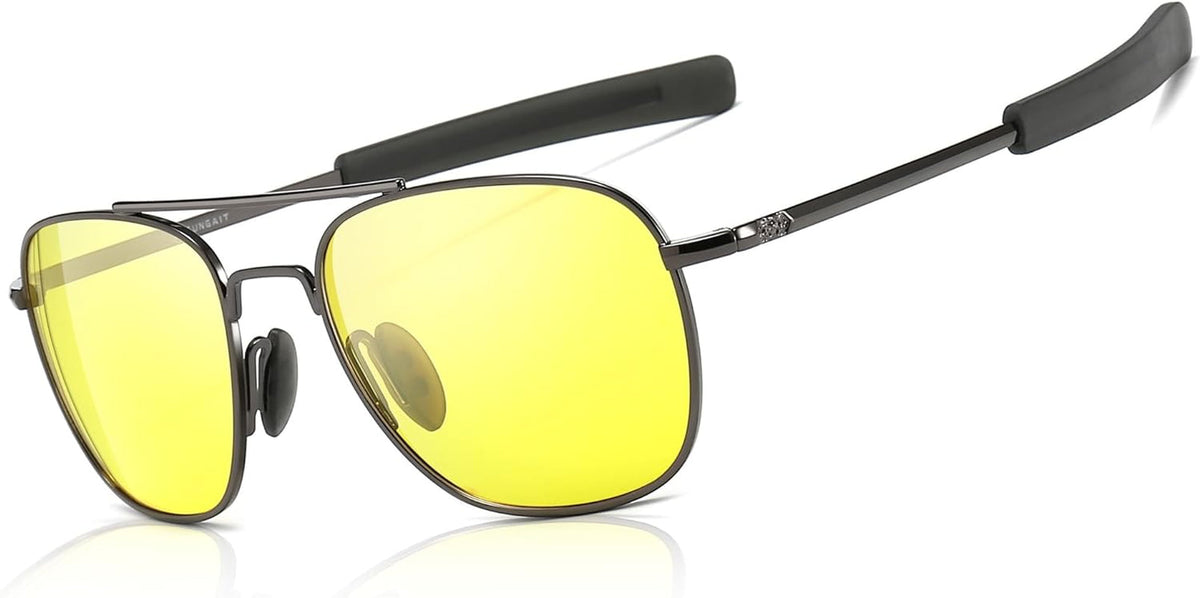 Men's Military Style Polarized Pilot Aviator Sunglasses Bayonet Temples