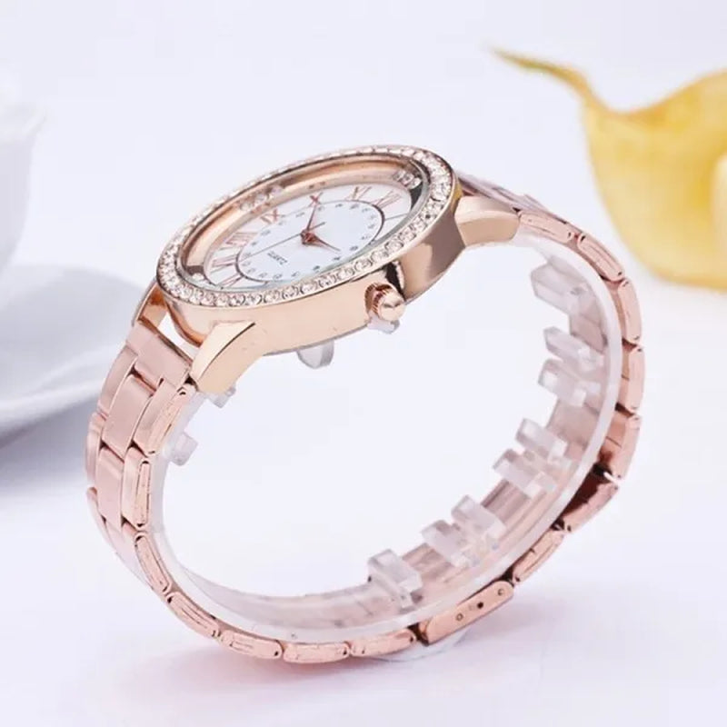 Luxury Brand Ladies Quartz Watches Women Full Diamond Rose Watch Gold Fashion Watch for Gift Clock Reloj Mujer Montre Femme