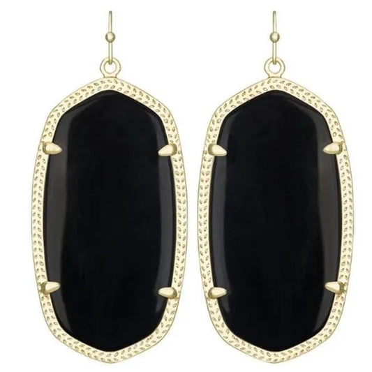 Kendra Scott 4217701109 Danielle Earrings, Gold & Black