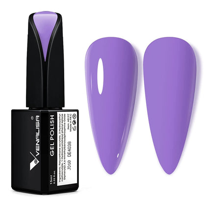 VENALISA 15ml Gel Nail Polish, Pure White Color Soak Off UV LED Nail Gel Polish Nail Art Starter Manicure Salon DIY at Home, 0.53 OZ