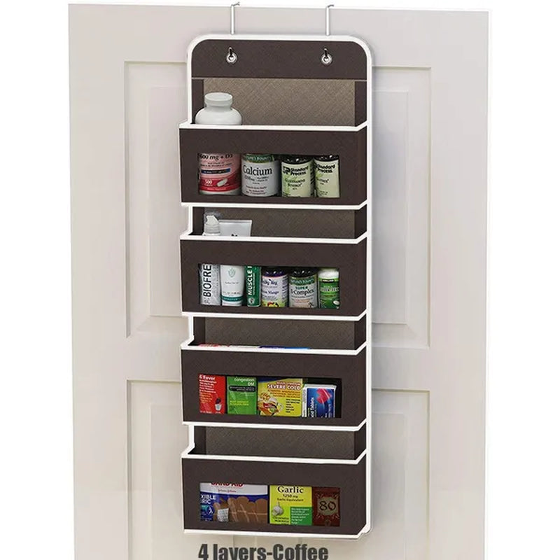 Non-woven Hanging Organizer Fabric Door Wall Hanging Storage Bag Folding Shelf Pocket Closet Hanger Dorm Bath Kitchen Storage 1/2/3/4/5 layers
