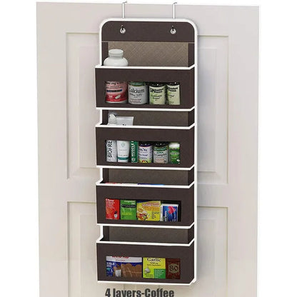 Non-woven Hanging Organizer Fabric Door Wall Hanging Storage Bag Folding Shelf Pocket Closet Hanger Dorm Bath Kitchen Storage 1/2/3/4/5 layers