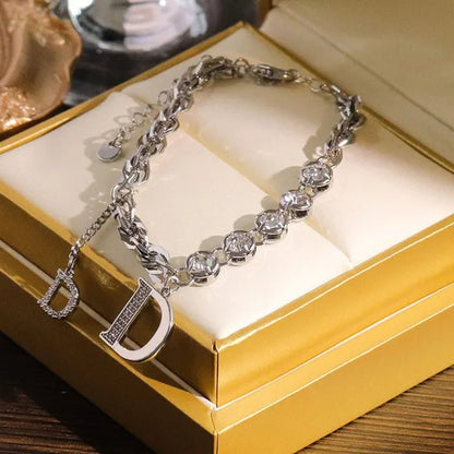 Fashion Luxury Jewelry Micro-inlaid Zircon Exquisite Necklace Bracelet Temperament Feminine Jewelry Accessories