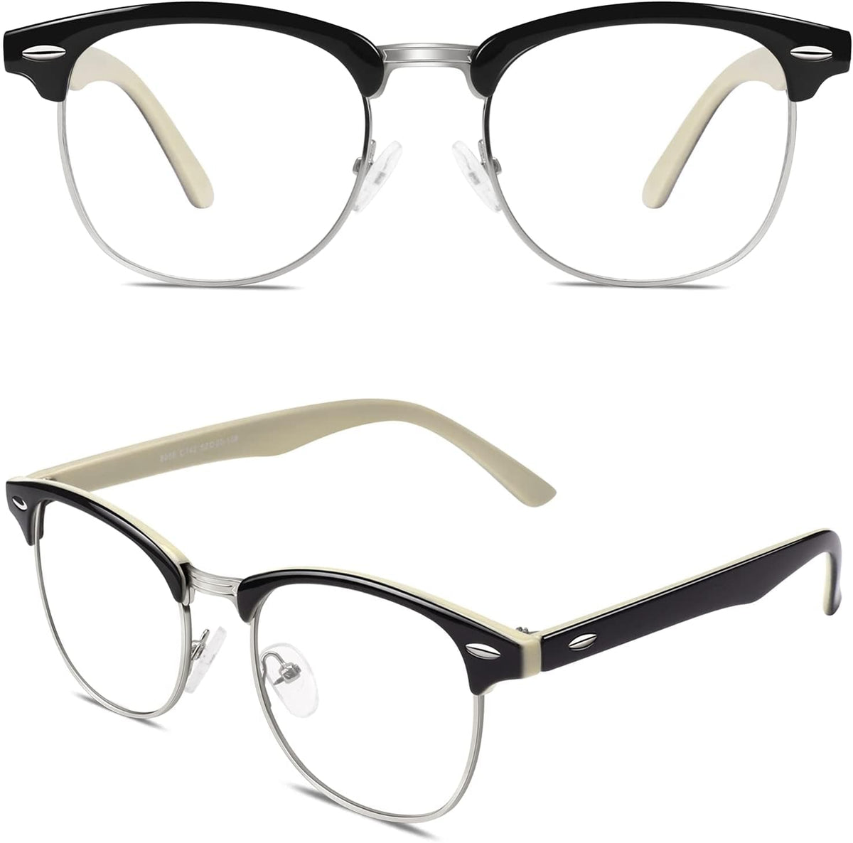 Happy Store CN56 Vintage Inspired Classic Horn Rimmed Nerd UV400 Clear Lens Glasses