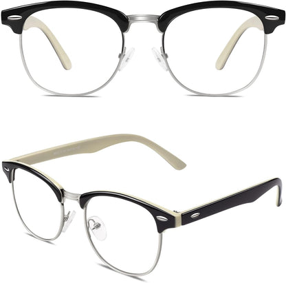 Happy Store CN56 Vintage Inspired Classic Horn Rimmed Nerd UV400 Clear Lens Glasses