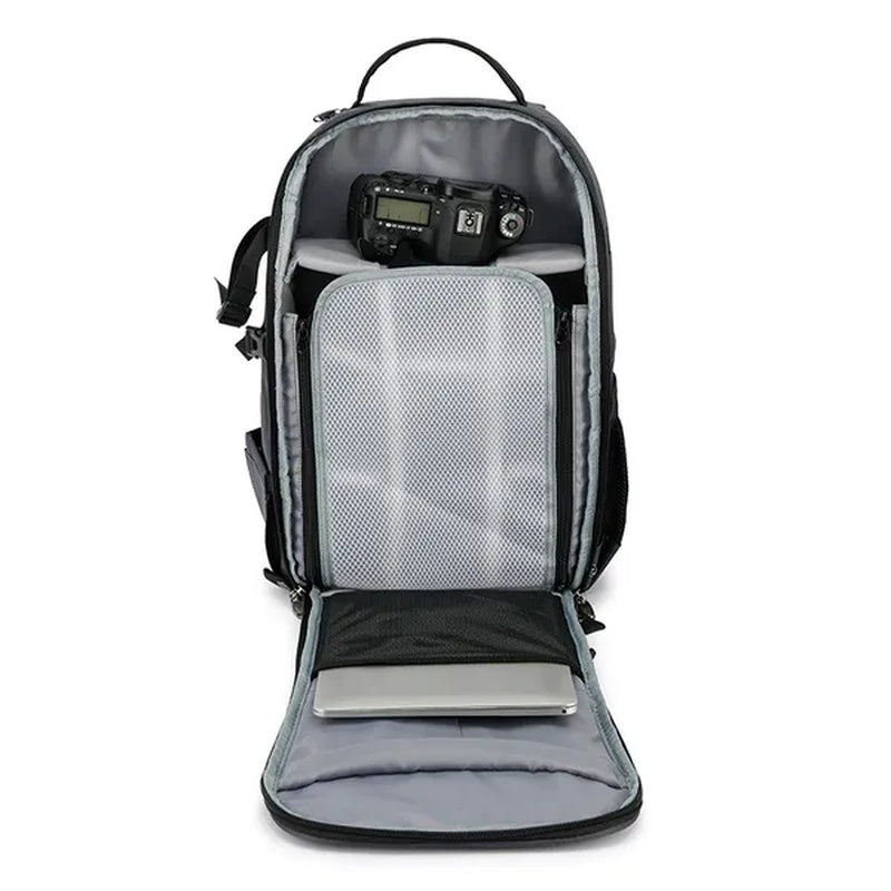 SLR Digital Camera Bag Drone Backpack Multifunctional outdoor waterproof camera bag Foldable carrying tripod suitable for Canon Nikon Fuji SONY/DJI Drones can carry a 17.3-inch laptop as well as come with USB port