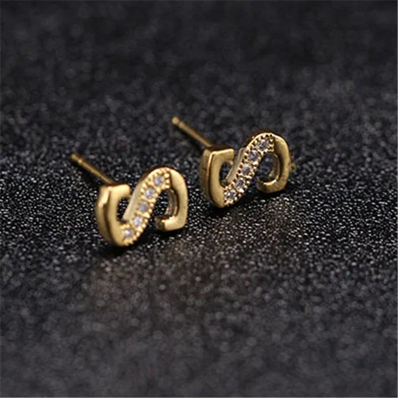 New Diamond Letter  Stud Earrings Women Fashion Earrings 26 Letters A-Z