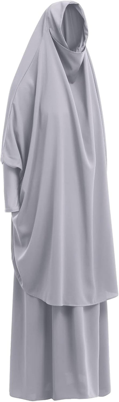 Prayer Clothes for Muslim Women Islamic Abaya Suit Maxi Skirt + Khimar Hijab 2Pcss Burka Jilbab Kaftan