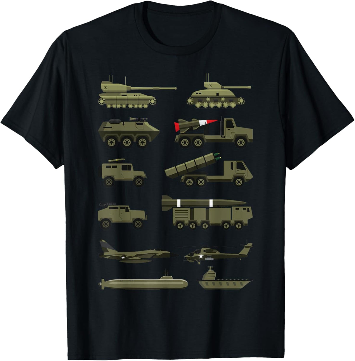 Military Vehicles, Military Boy and Girl Tank Lover T-Shirt