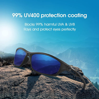 Polarized Sports Sunglasses for Men Women Running Cycling Fishing Golf Driving Shades Sun Glasses Tr90