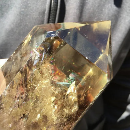 700g/800g/1000g Natural Large Size Clear Citrine Tower Points Smoky Citrine Quartz Crystal Healing Wand for Decoration