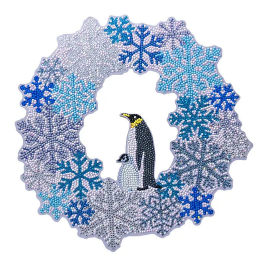 Craft Buddy Crystal Art / 5D Diamond Painting Penguin / Snowflake Christmas Wreath Kit