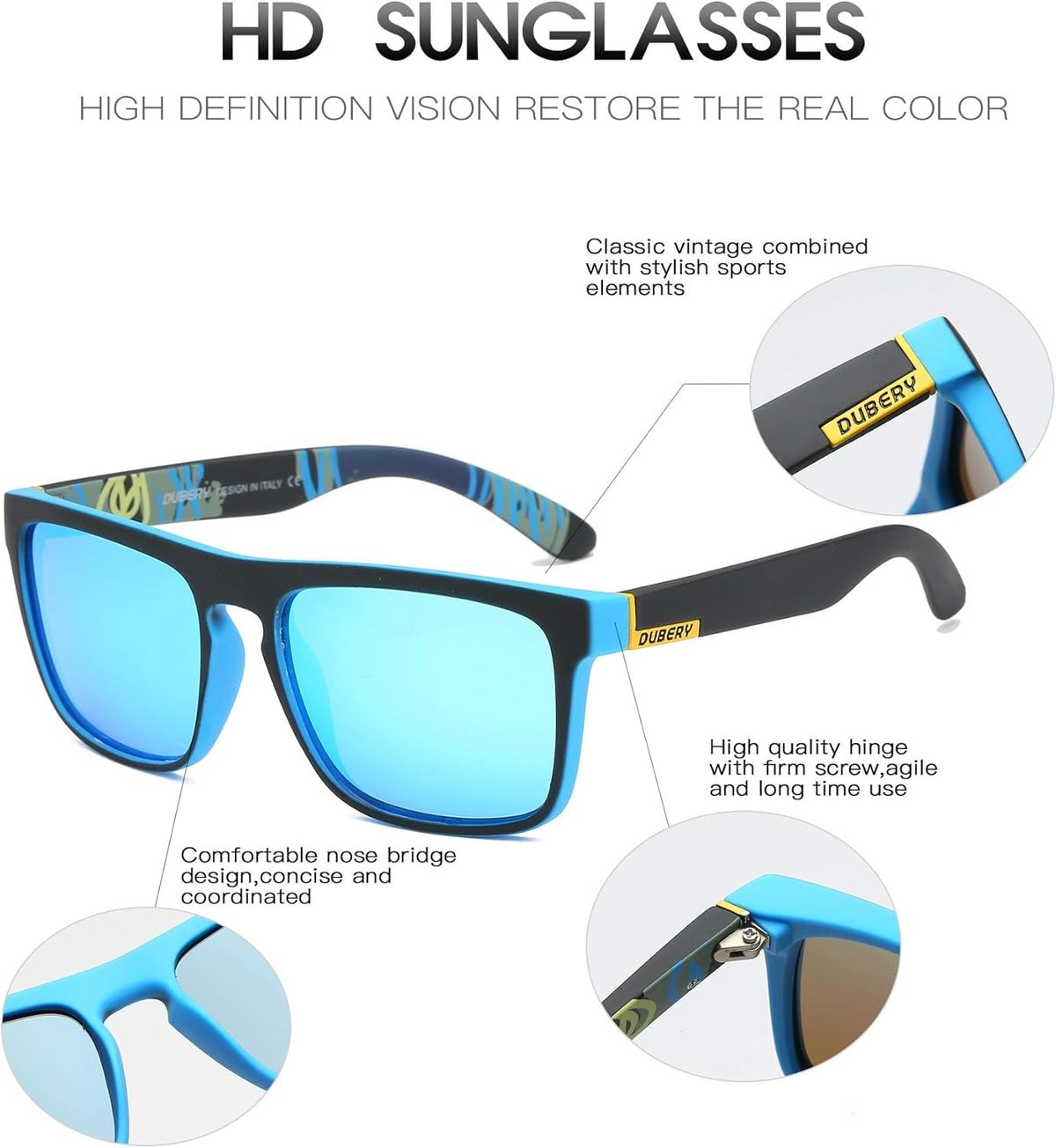 Classic Polarized Sunglasses for Men Women Retro 100% UV Protection Driving Sun Glasses D731
