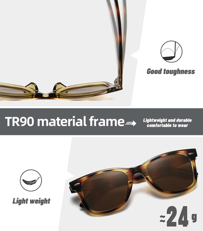Polarized Sunglasses for Women Men Classic Retro Square Frame Driving Trendy Sun Glasses UV Protection