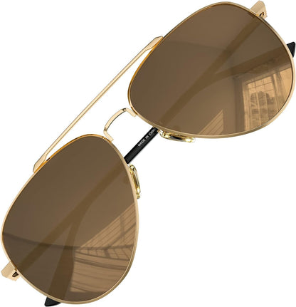 Aviator Sunglasses for Men Women Polarized Driving Classic Shades - UV 400 Protection with Accessories 60MM