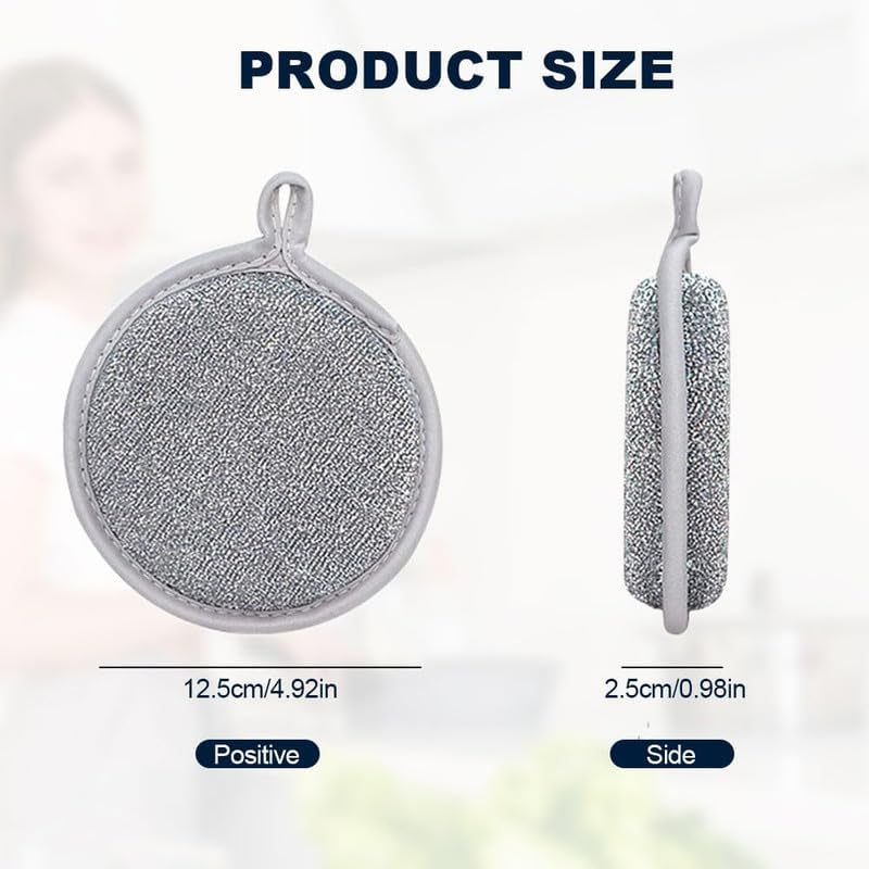 2025 New Multifuctional Wire Dishwashing Rags for Wet and Dry, round Multipurpose Double Layer Non Scratch Wire Dishcloth Cleaning Washing Cloth for Kitchen Sinks Household Supplies (3 Pack)