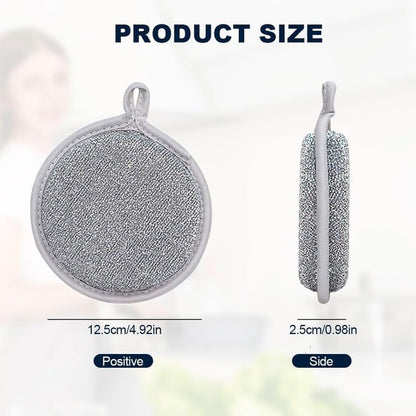 2025 New Multifuctional Wire Dishwashing Rags for Wet and Dry, round Multipurpose Double Layer Non Scratch Wire Dishcloth Cleaning Washing Cloth for Kitchen Sinks Household Supplies (3 Pack)