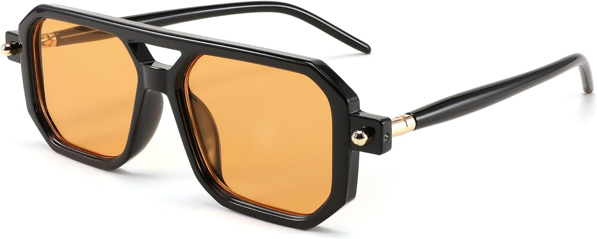 Vintage Square 70s Flat Aviator Sunglasses Women Men Classic Retro Stylish Frame UV400 Sunglasses B2622
