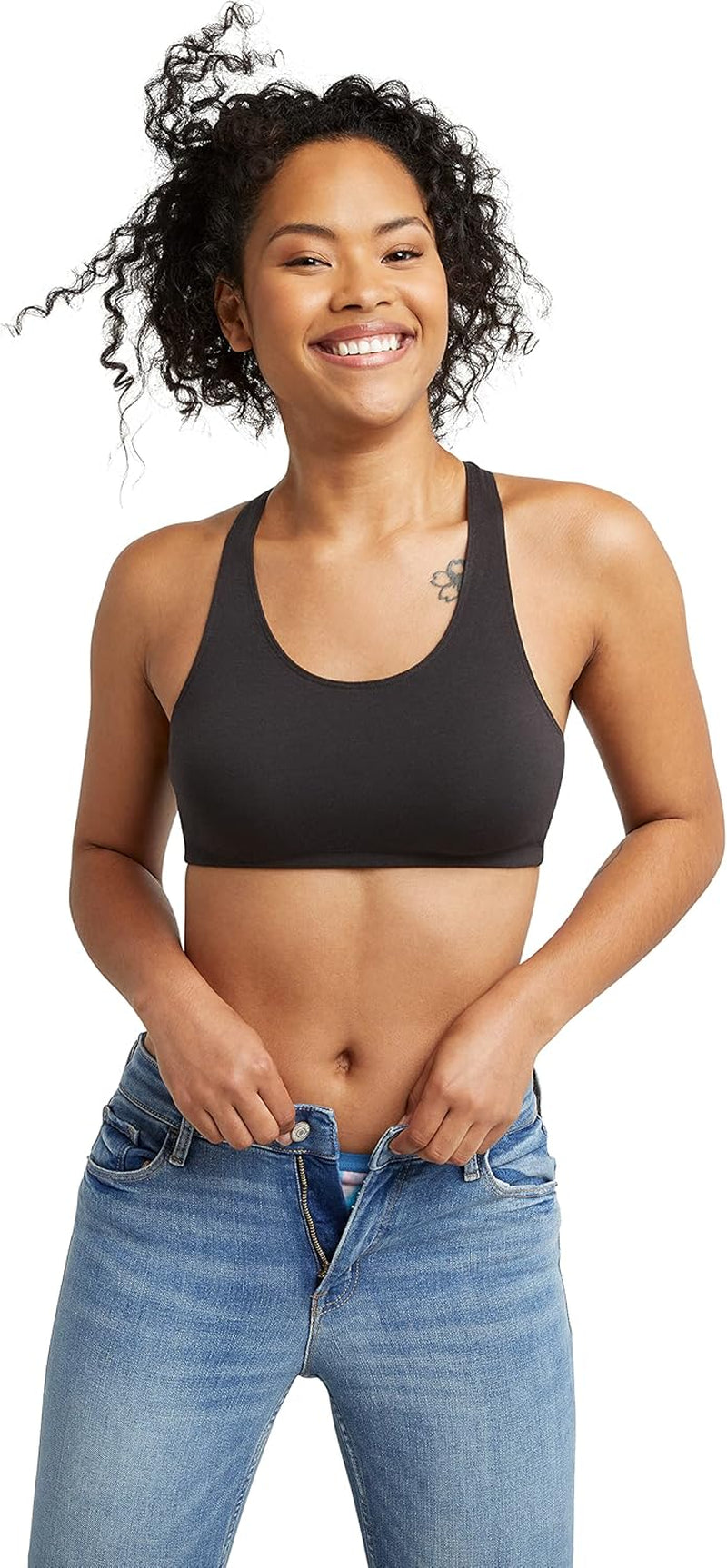 Women'S Racerback Cotton T-Back Bralette (3 Pack)