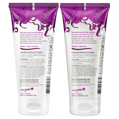 Curl Talk Frizz Control Sculpting Gel & Defining Cream (2-Pack) - 6 Fl Oz - Formulated with Rice Curl Complex - All Curly Hair Types