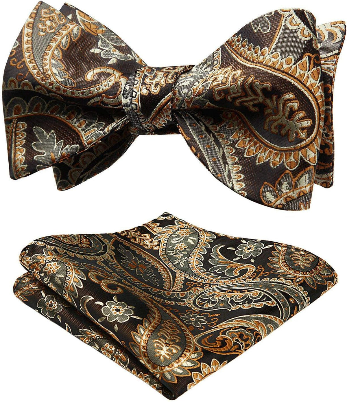 Bow Ties for Men Paisley Bowties Mens Self Tie Bow Tie and Pocket Square Set Formal Tuxedo Wedding Bowtie